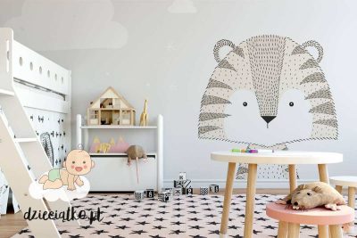cute little tiger head - children’s wall mural