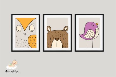 owl bear bird - posters for child’s room