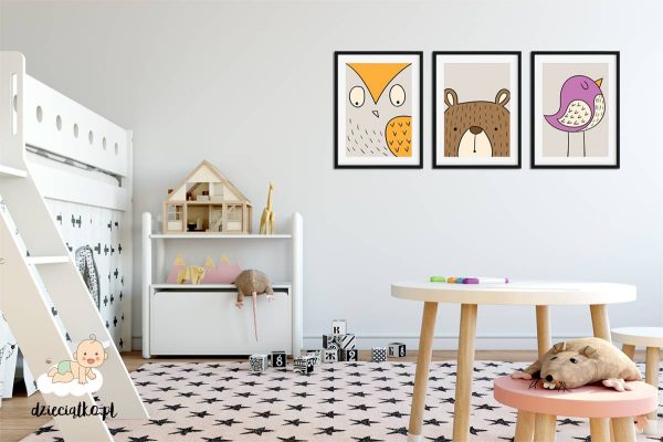 owl bear bird - posters for child’s room