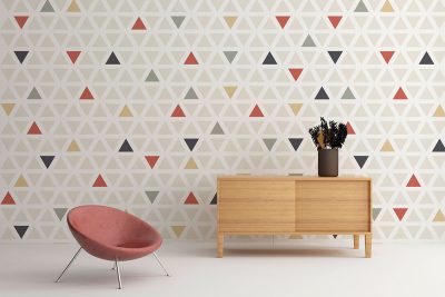 rows of small colored triangles - wall mural