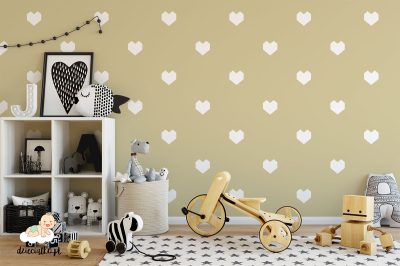 white angular hearts - wall stickers for child’s room