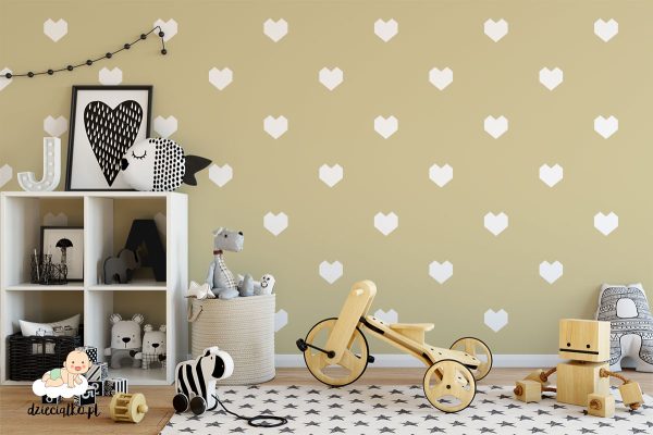 white angular hearts - wall stickers for child’s room