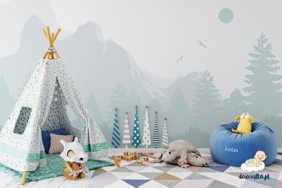 gentle mountain landscape - children’s wall mural