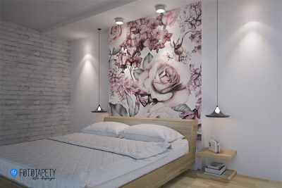 large bright roses - wall mural