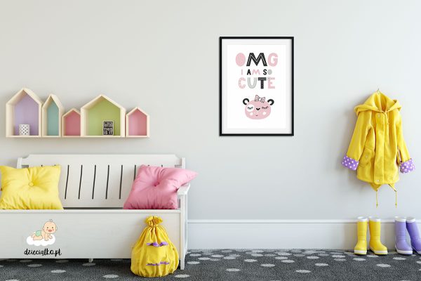 cute little animal's head with the inscription - poster for child’s room