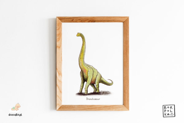 drawing of a branchiosaurus - artistic poster