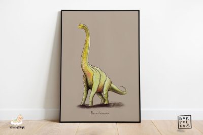 drawing of a branchiosaurus - artistic poster