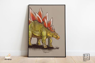 drawing of a stegosaurus - artistic poster