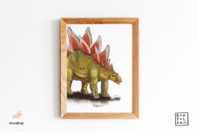 drawing of a stegosaurus - artistic poster