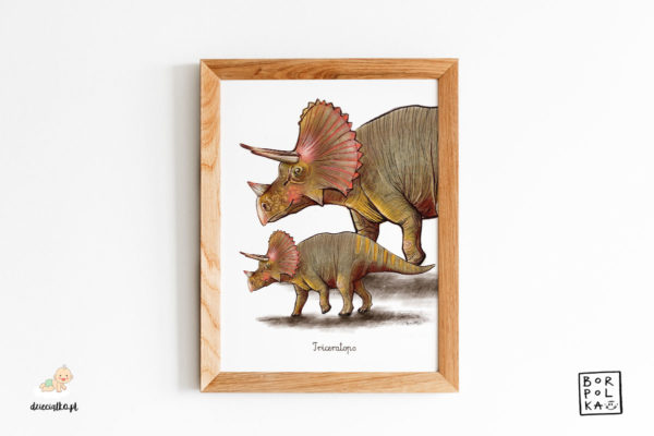 drawing of a triceratops - artistic poster