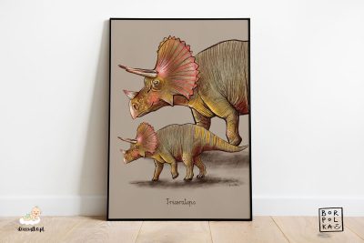 drawing of a triceratops - artistic poster