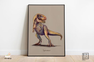 drawing of a tyrannosaur - artistic poster