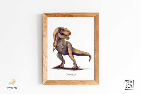 drawing of a tyrannosaur - artistic poster