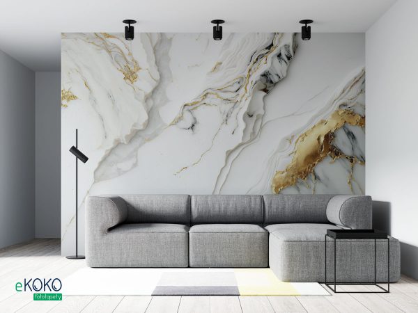 marble with gold veins - wall mural