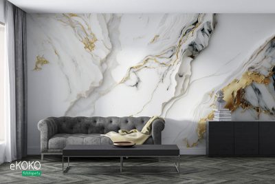 marble with gold veins - wall mural