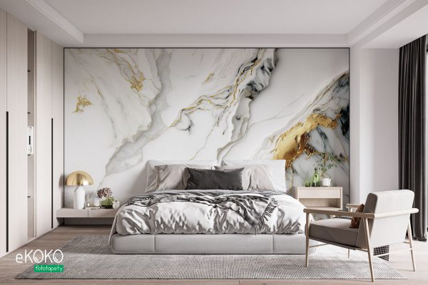 marble with gold veins - wall mural