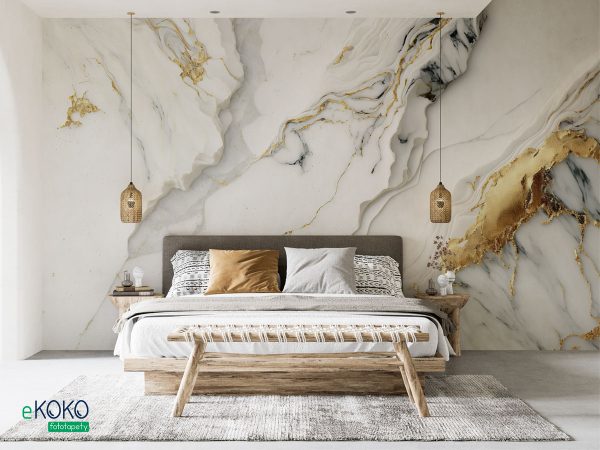 marble with gold veins - wall mural