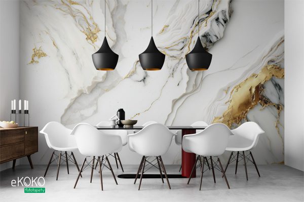 marble with gold veins - wall mural