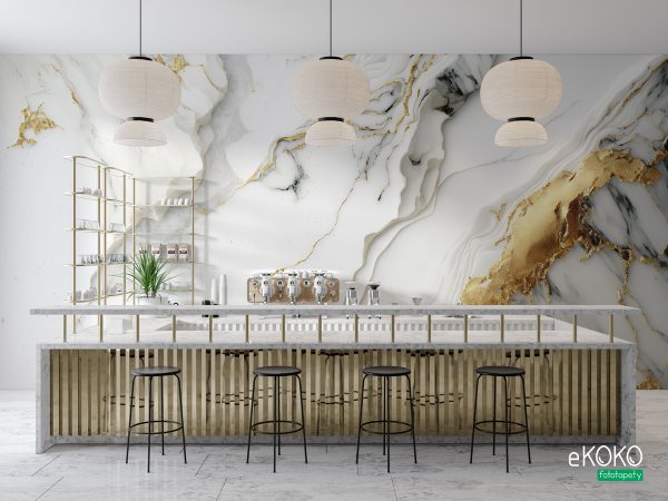 marble with gold veins - wall mural