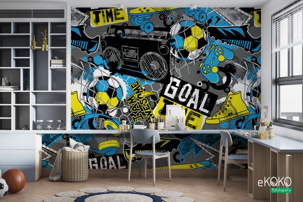 gaming room - children’s wall mural