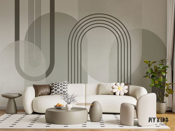 geometric shapes in different colors - wall mural