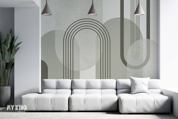 geometric shapes in different colors - wall mural