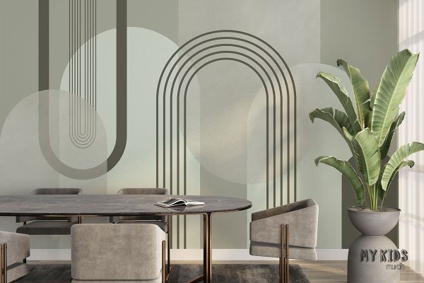 geometric shapes in different colors - wall mural