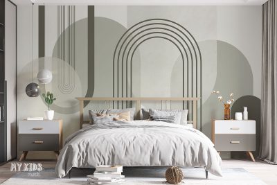 geometric shapes in different colors - wall mural