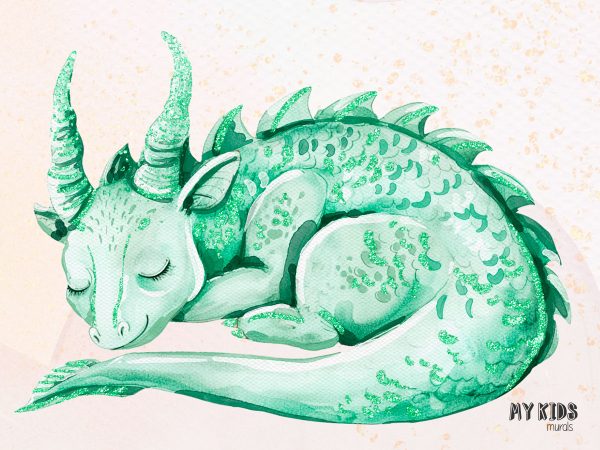 green dragon - children’s wall mural