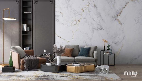 subdued marble - wall mural