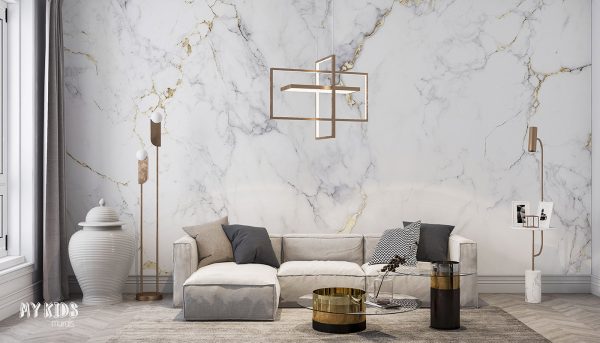 subdued marble - wall mural