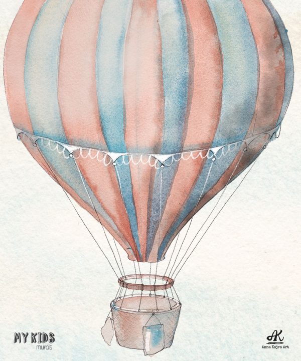 hot air balloon - children’s wall mural