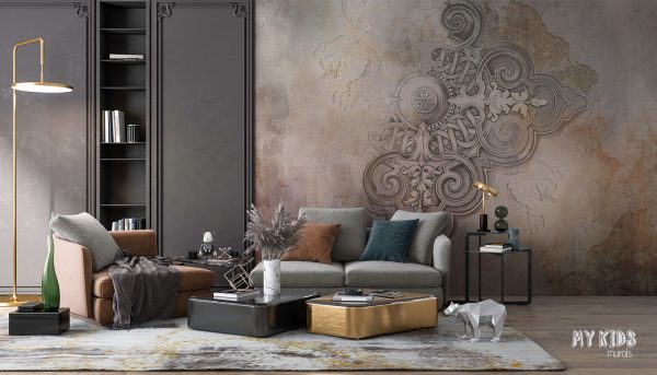 ornament on decorative plaster - wall mural