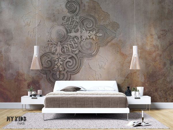 ornament on decorative plaster - wall mural