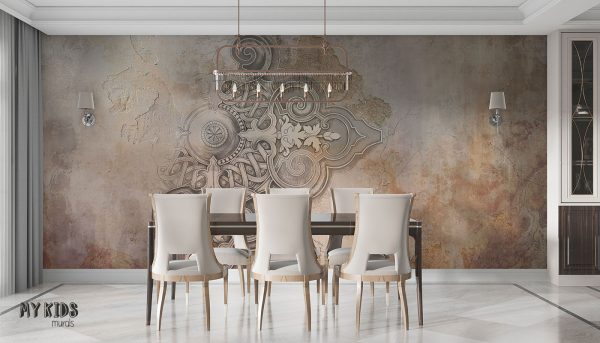 ornament on decorative plaster - wall mural