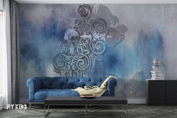 ornament on decorative plaster - wall mural