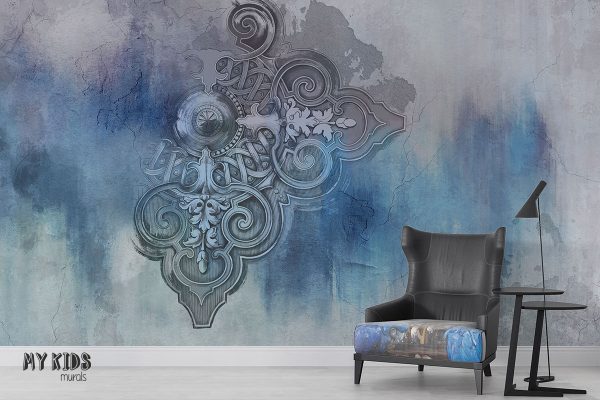 ornament on decorative plaster - wall mural