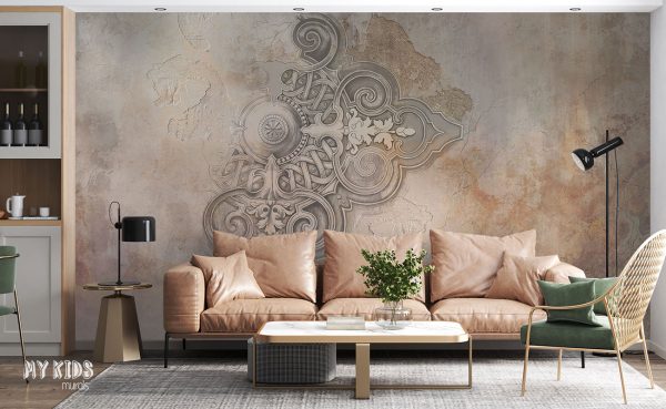 ornament on decorative plaster - wall mural