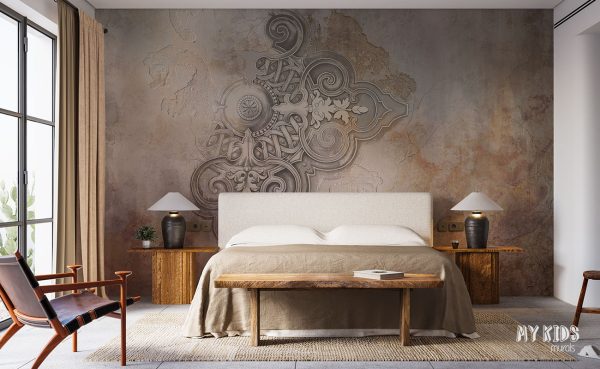 ornament on decorative plaster - wall mural