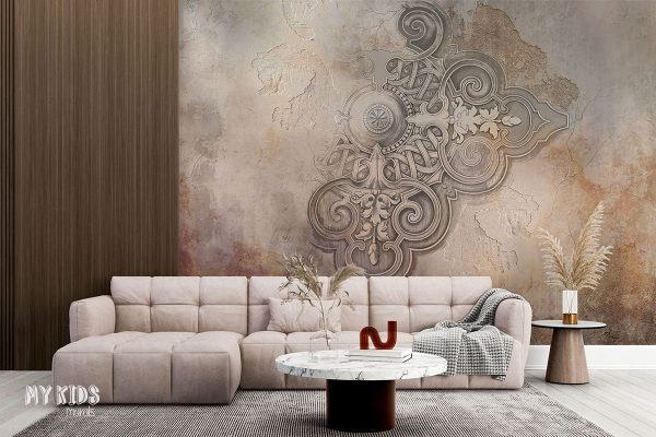 ornament on decorative plaster - wall mural