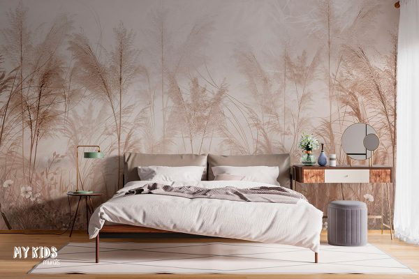 tropical trees and leaves - wall mural