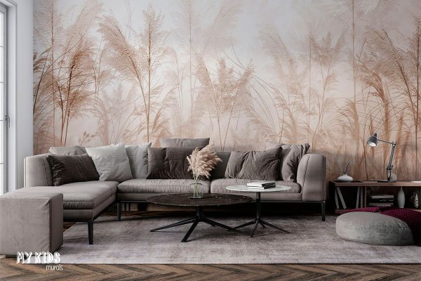 tropical trees and leaves - wall mural
