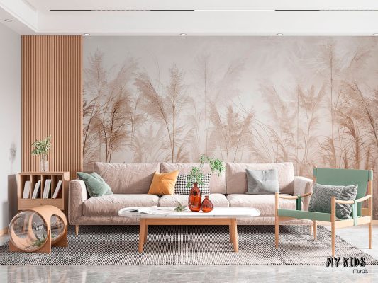 tropical trees and leaves - wall mural