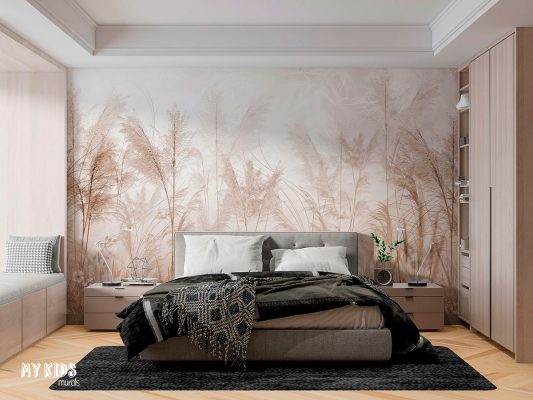 tropical trees and leaves - wall mural